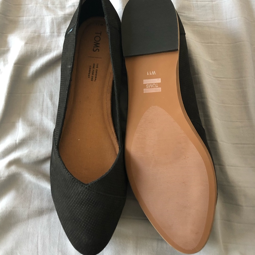 TOM’s Black Perforated Suede Women’s Julie Flats